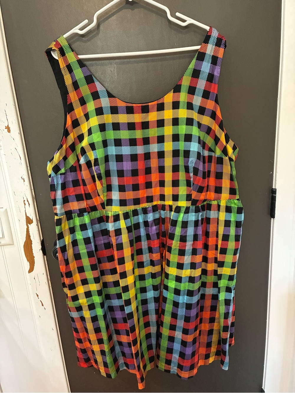 Modcloth Rainbow plaid Mini Dress